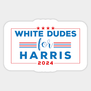 White-Dudes-For-Harris Sticker